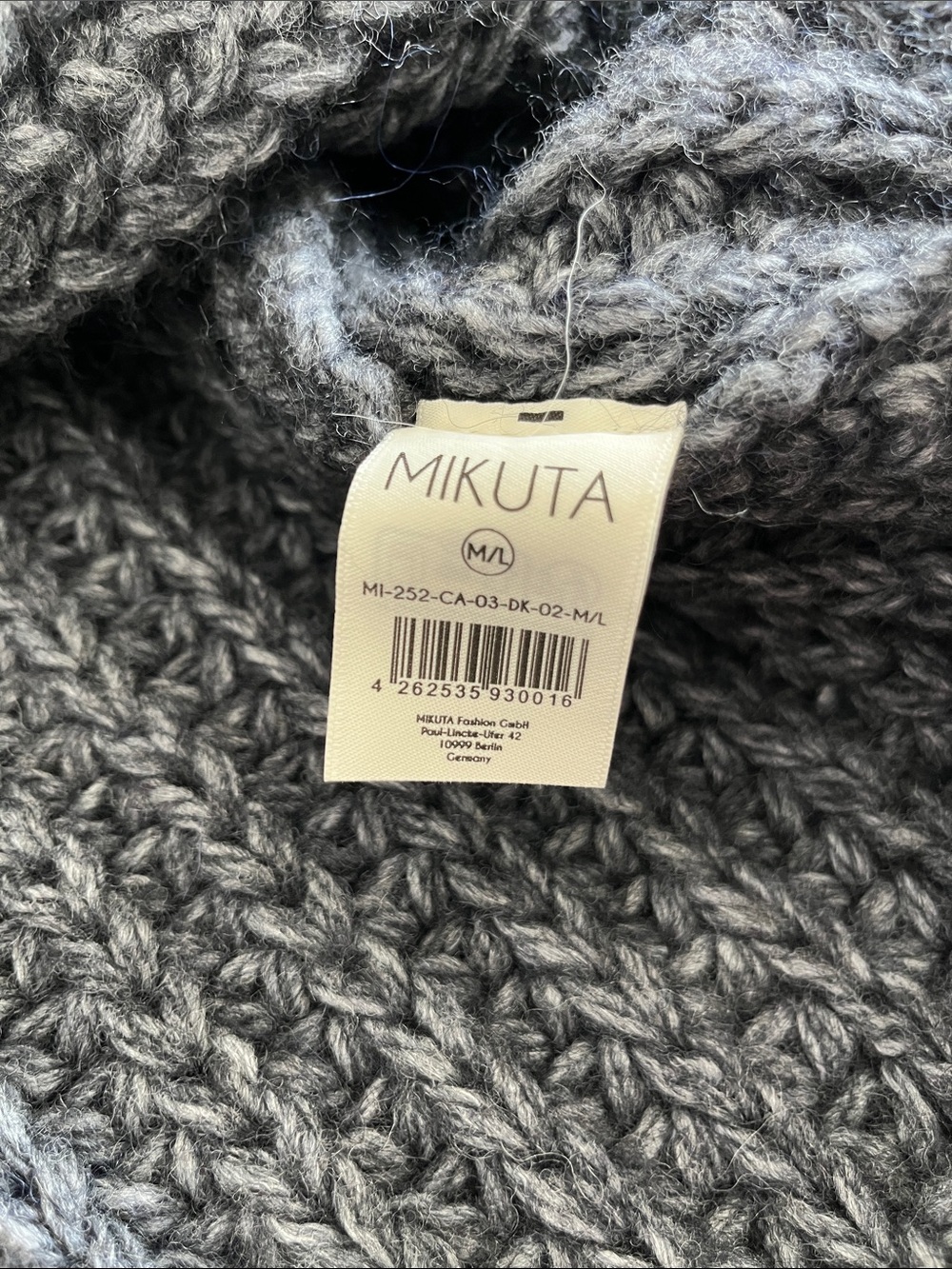 MIKUTA Dark Grey Long Knit Cardigan Alpaca Wool Oversized M/L NWT Made Portugal - Picture 9 of 14